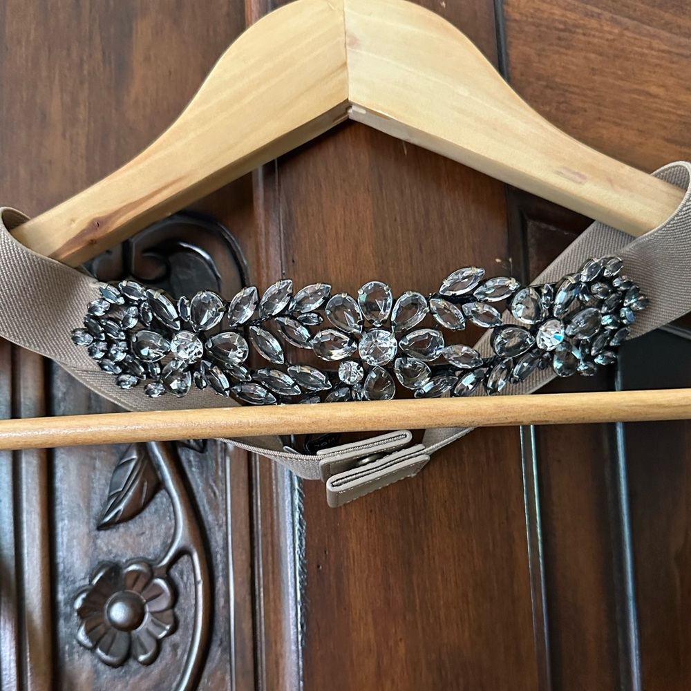 BCBGMaxAzria Ruffle Dress & Rhinestone Belt - Picture 4 of 6